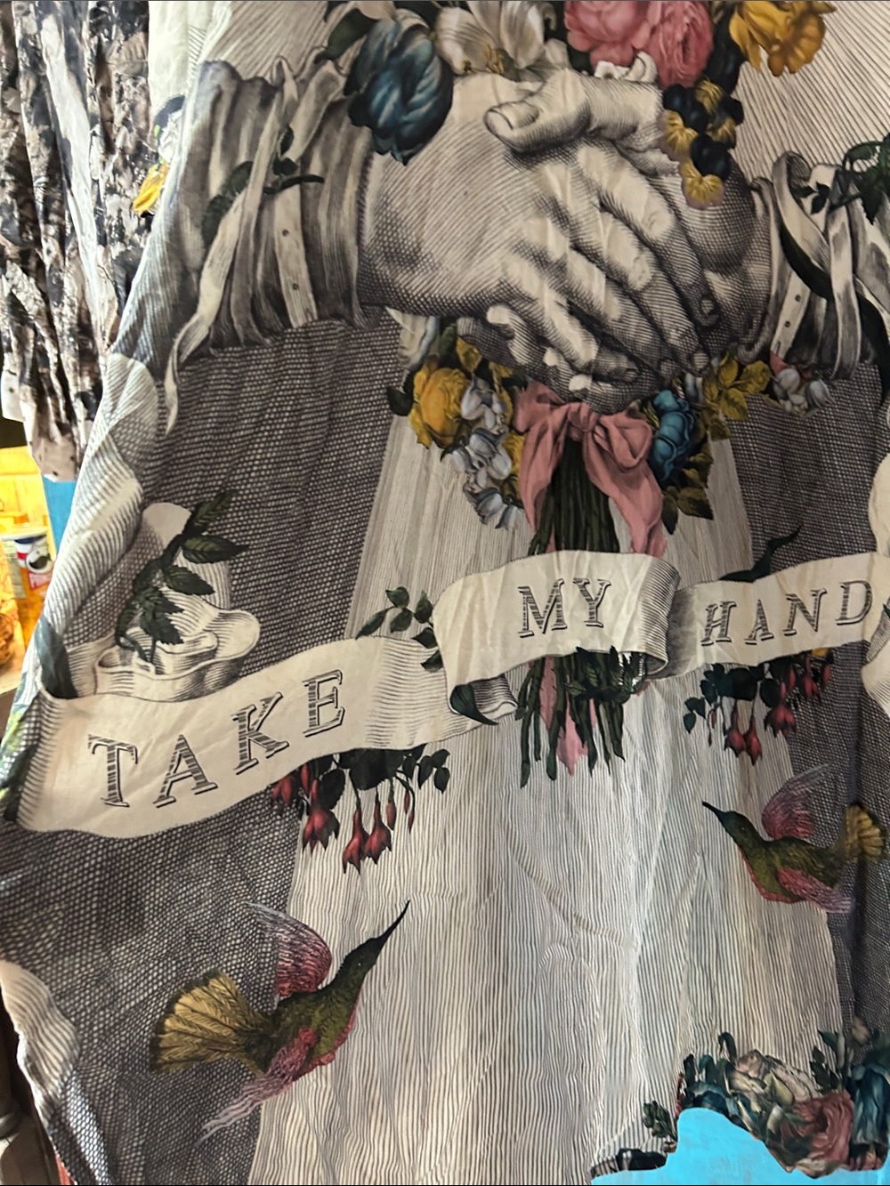 Floral Banner Cape Jacket - Multicolor